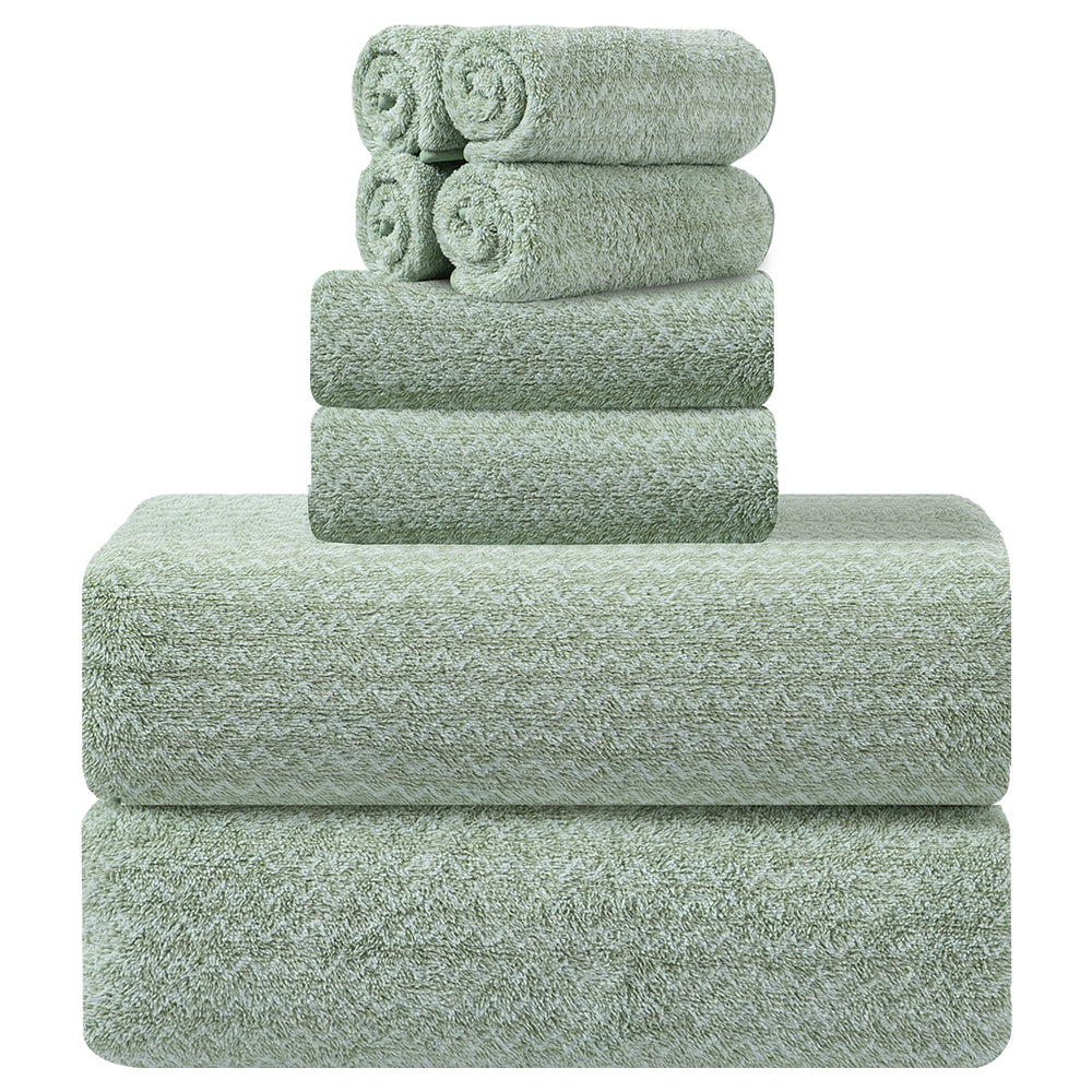 Kebury 8-Piece Microfiber Bath Towel Bundle - 2 Extra-Large Bath Towels, 2 Hand Towels & 4 Washcloths, Ultra-Soft & Absorbent