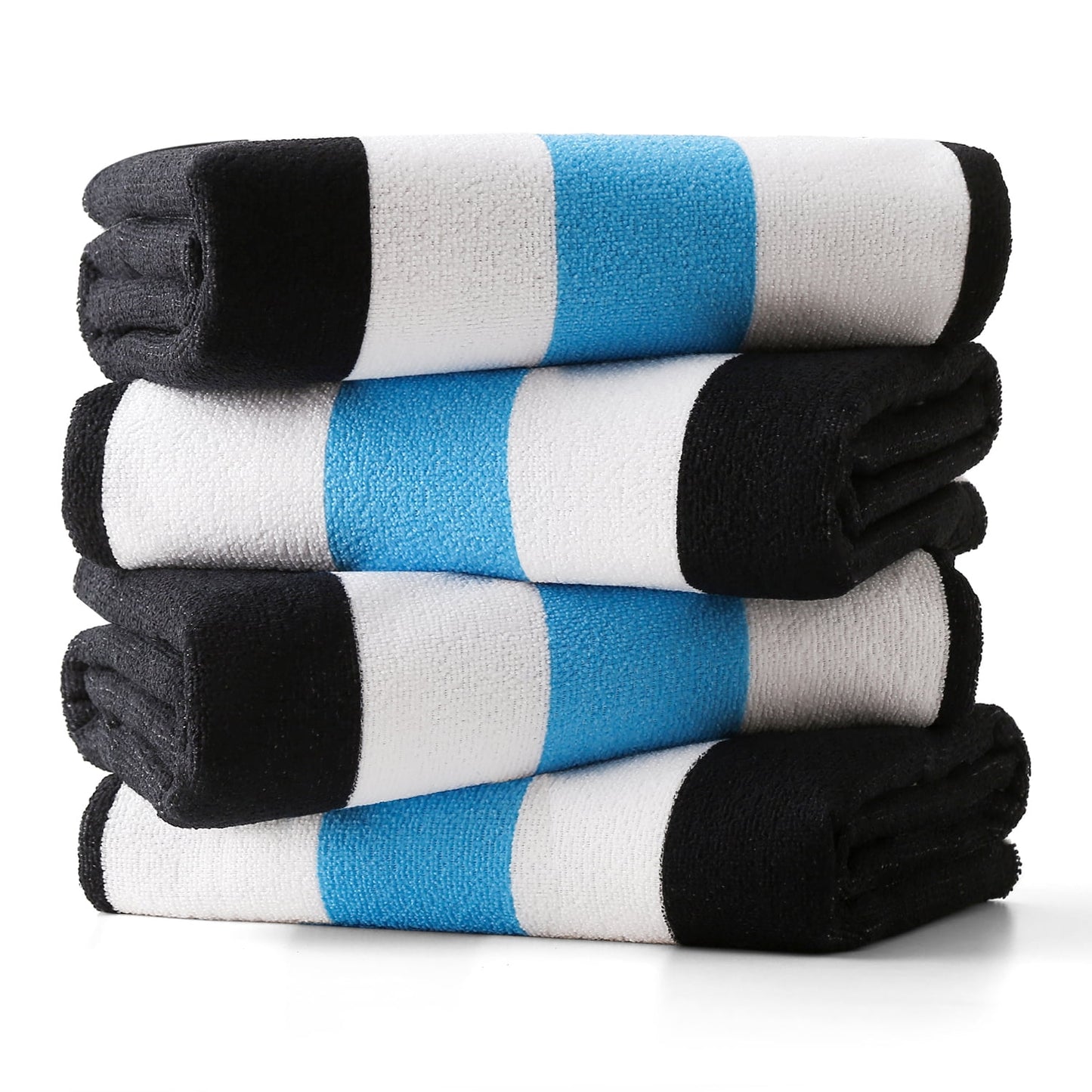 Beartech 4 Pieces Beach Towel Set,30x60 inches Striped Beach Towels Soft Camping Travel Towels, Lightweight Quick Dry Pool Towels for Beach Shower Towels Swim Towels Absorbent for Adults