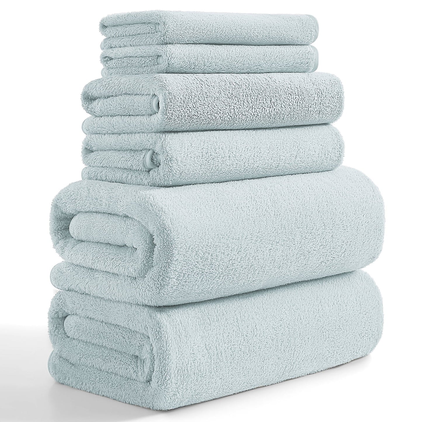 Beartech 8 Piece Microfiber Bath Towel Set 2 Oversized Bath Sheet,2 Hand Towels and 2 Washcloths