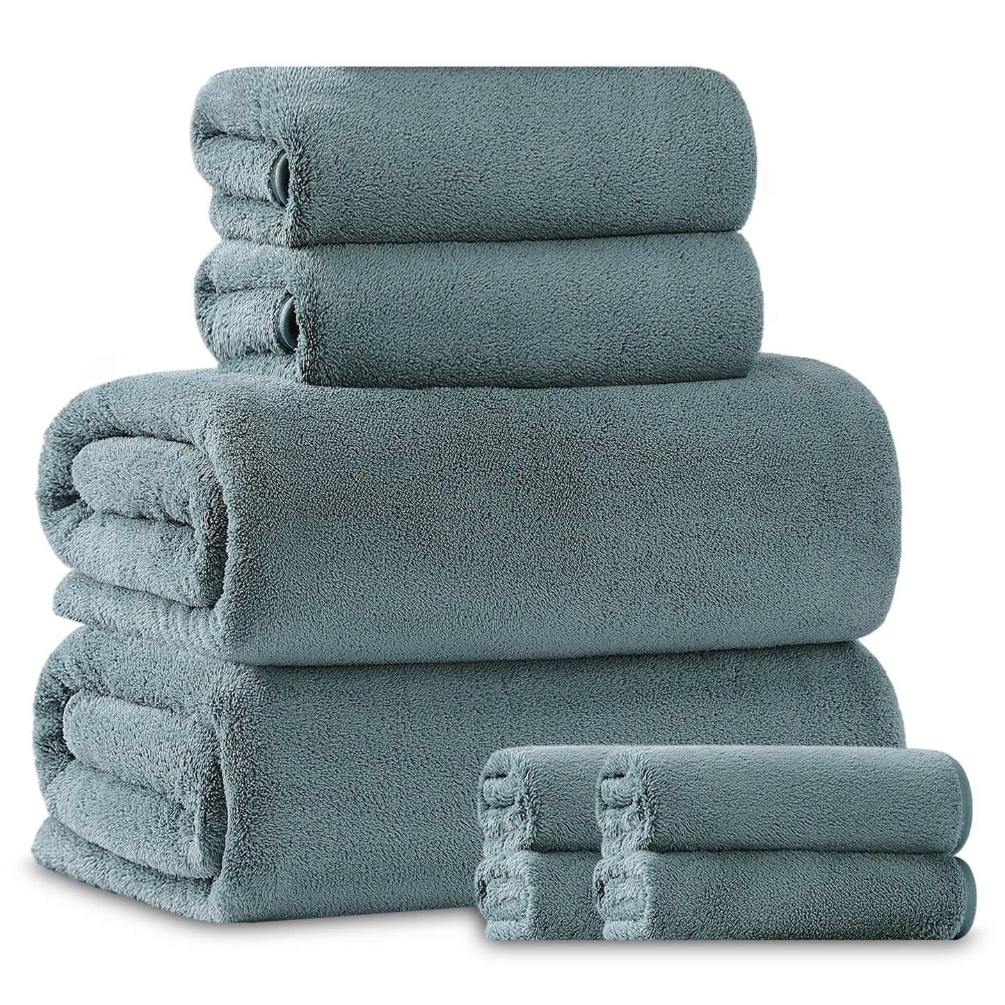 Beartech 8 Piece Microfiber Bath Towel Set 2 Oversized Bath Sheet,2 Hand Towels and 4 Washcloths
