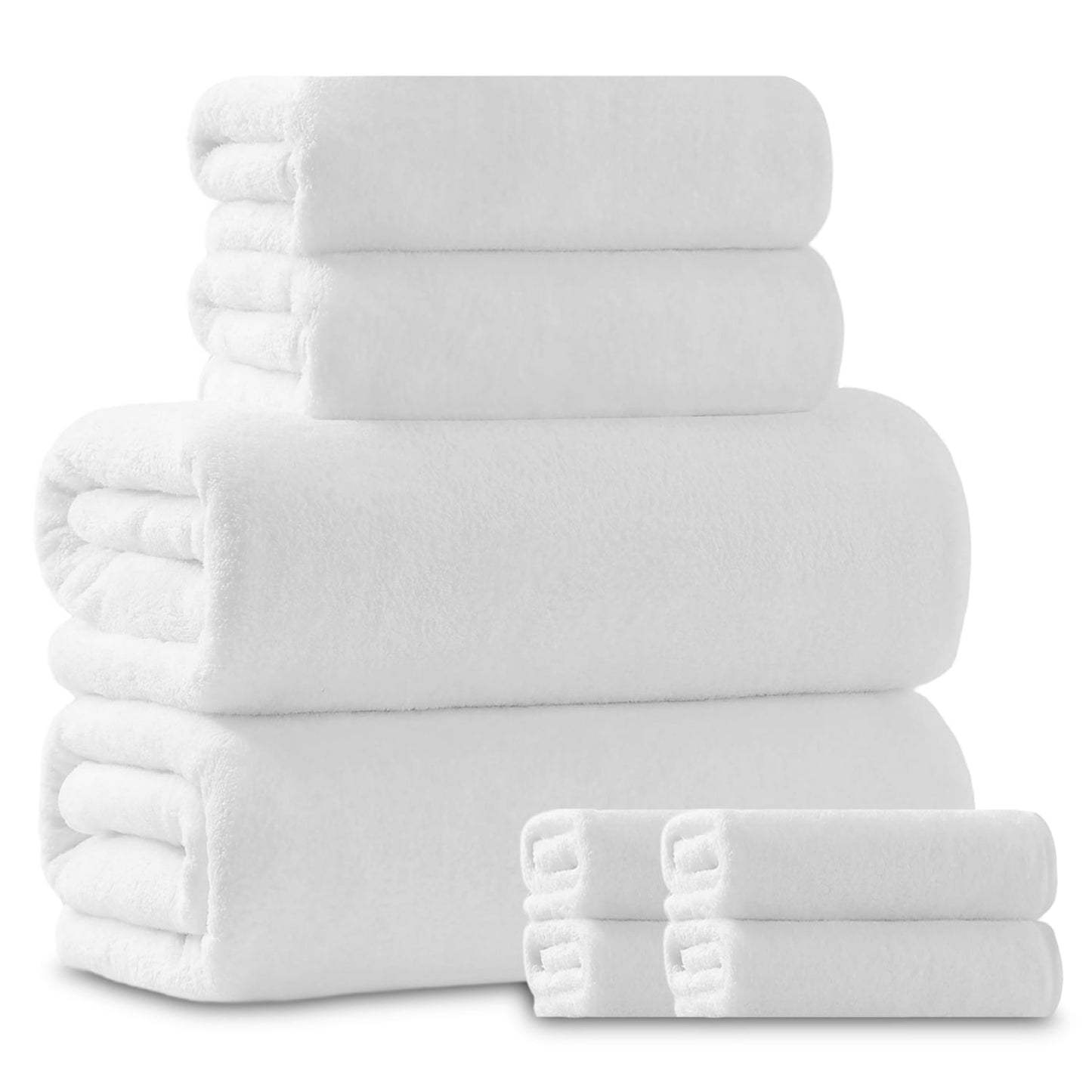 Beartech 8 Piece Microfiber Bath Towel Set 2 Oversized Bath Sheet,2 Hand Towels and 4 Washcloths