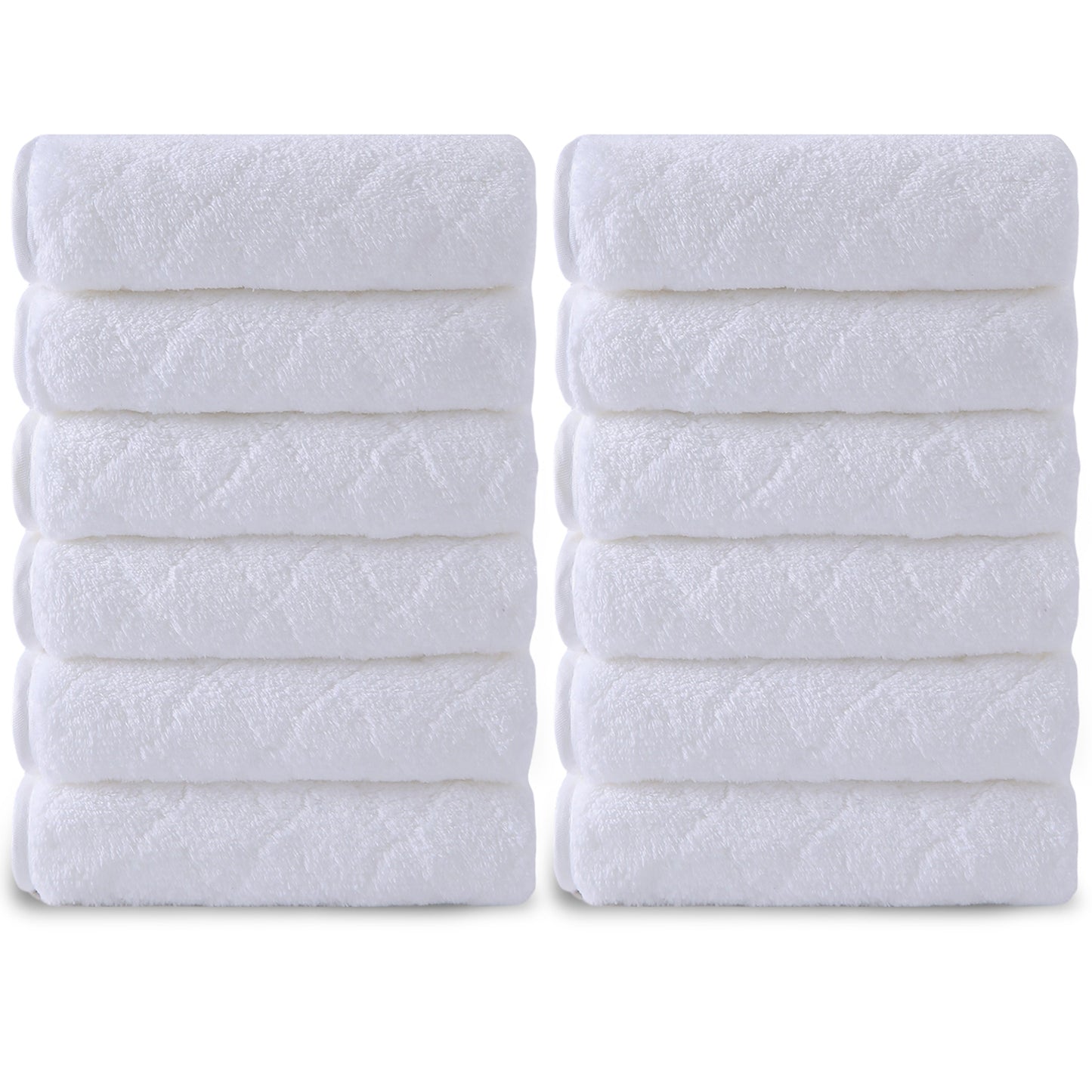 Kebury Luxurious Washcloths Set of 12 - Size 13" x 13" , Highly Absorbent Ultra Soft Microfiber Wash Cloth for Bathroom Body Face Use