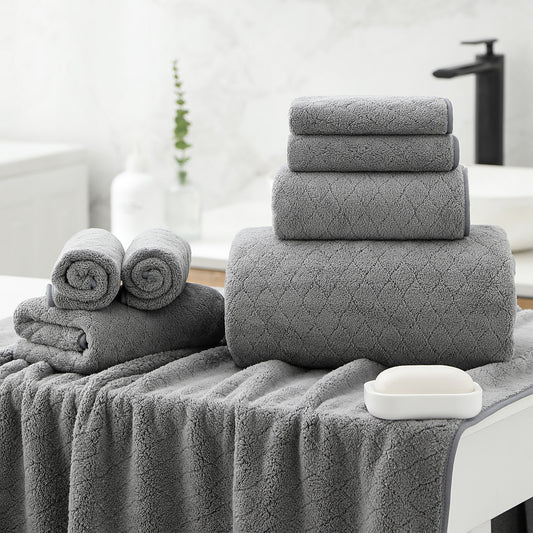 Kebury 8-Piece Towel Set: Oversize Bath, Hand & Washcloths - Ultra Soft & Absorbent