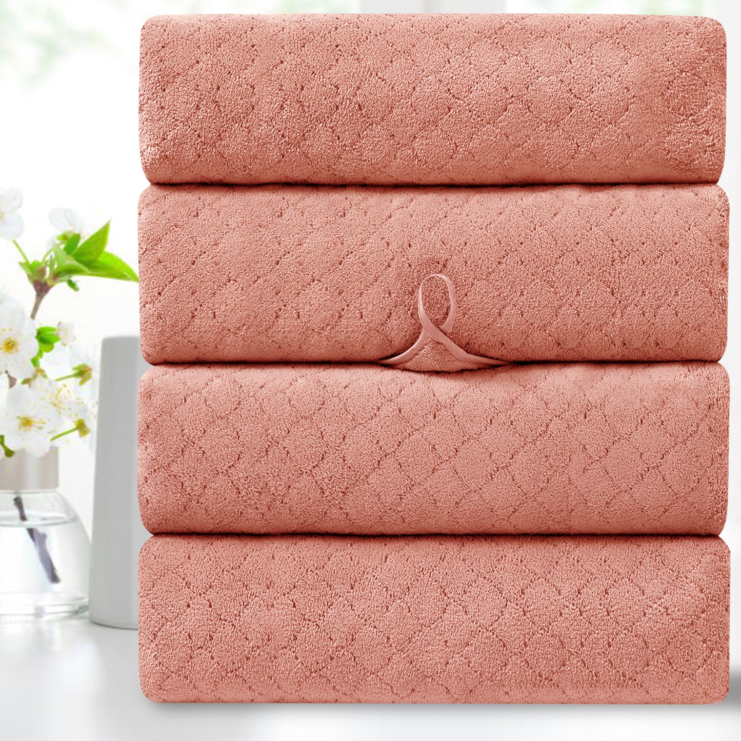 Kebury 4-Pack Large Bath Towels (35x70") - Ultra Soft, Quick Dry & Highly Absorbent