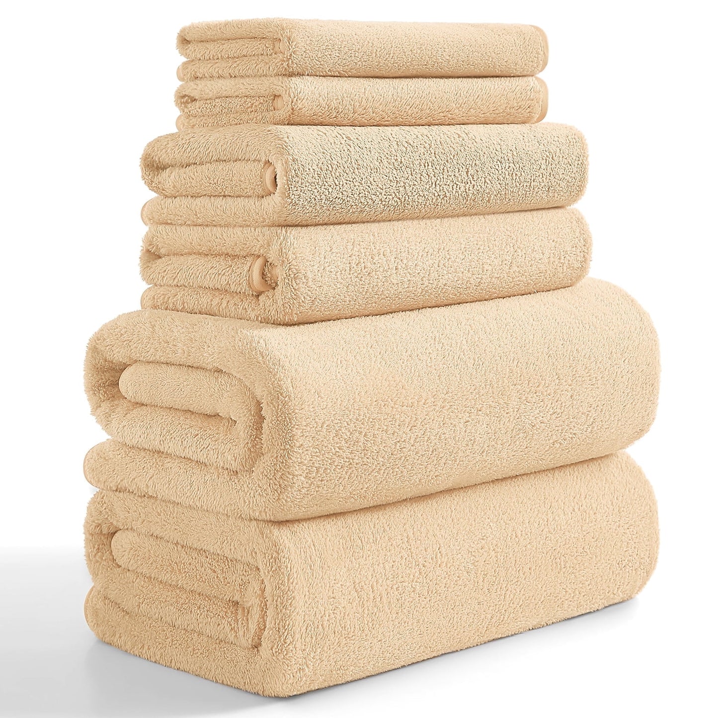 Beartech 8 Piece Microfiber Bath Towel Set 2 Oversized Bath Sheet,2 Hand Towels and 2 Washcloths