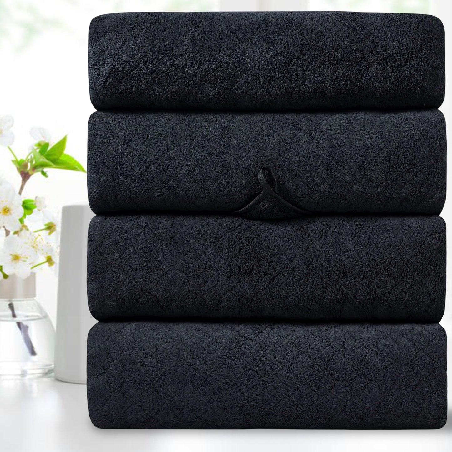 Kebury 4-Pack Large Bath Towels (35x70") - Ultra Soft, Quick Dry & Highly Absorbent