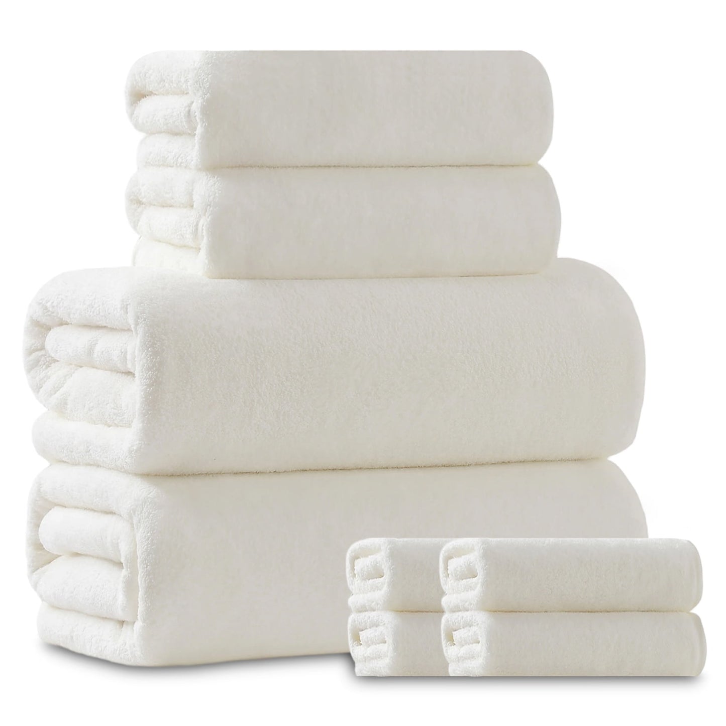 Beartech 8 Piece Microfiber Bath Towel Set 2 Oversized Bath Sheet,2 Hand Towels and 4 Washcloths