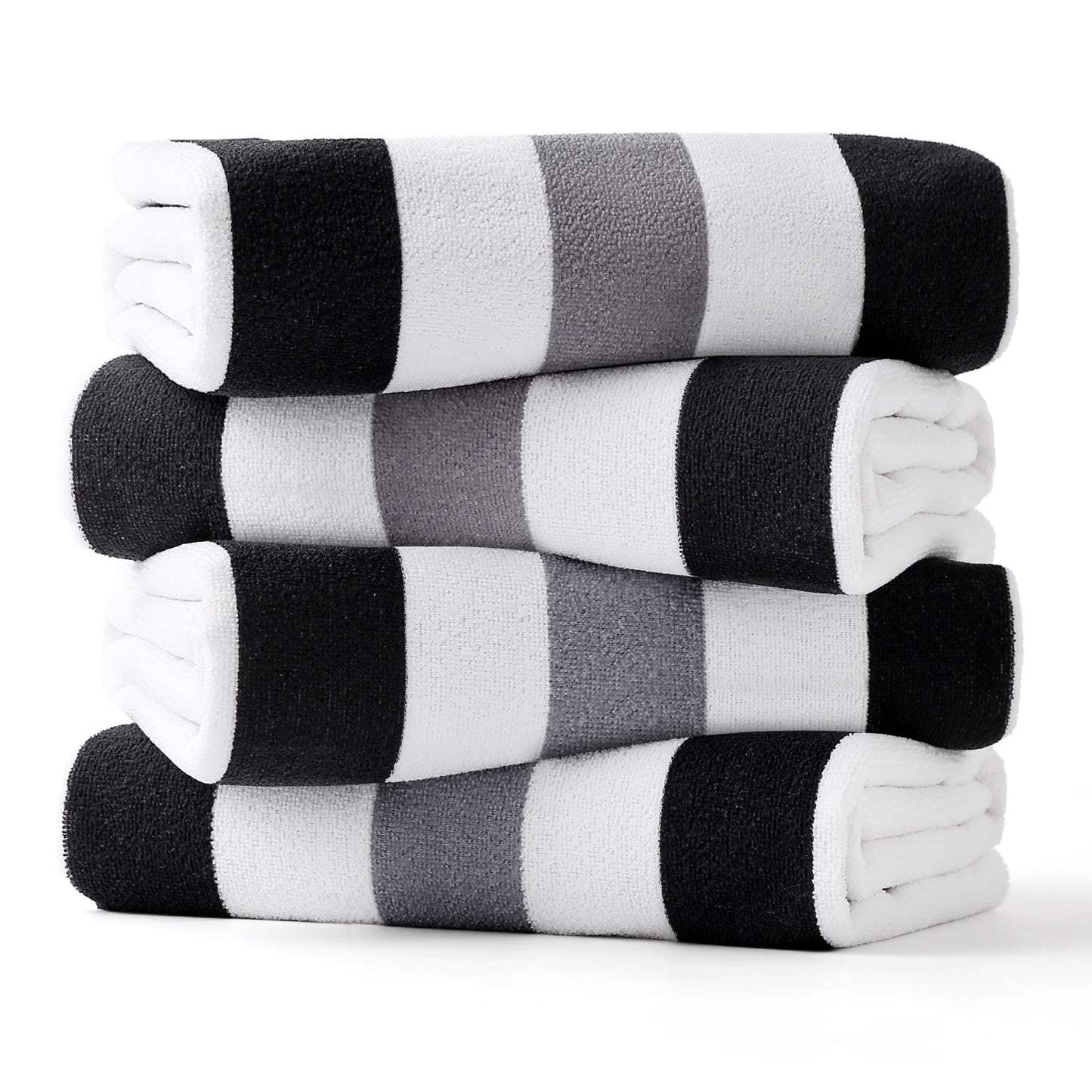 Beartech 4 Pieces Beach Towel Set,30x60 inches Striped Beach Towels Soft Camping Travel Towels, Lightweight Quick Dry Pool Towels for Beach Shower Towels Swim Towels Absorbent for Adults