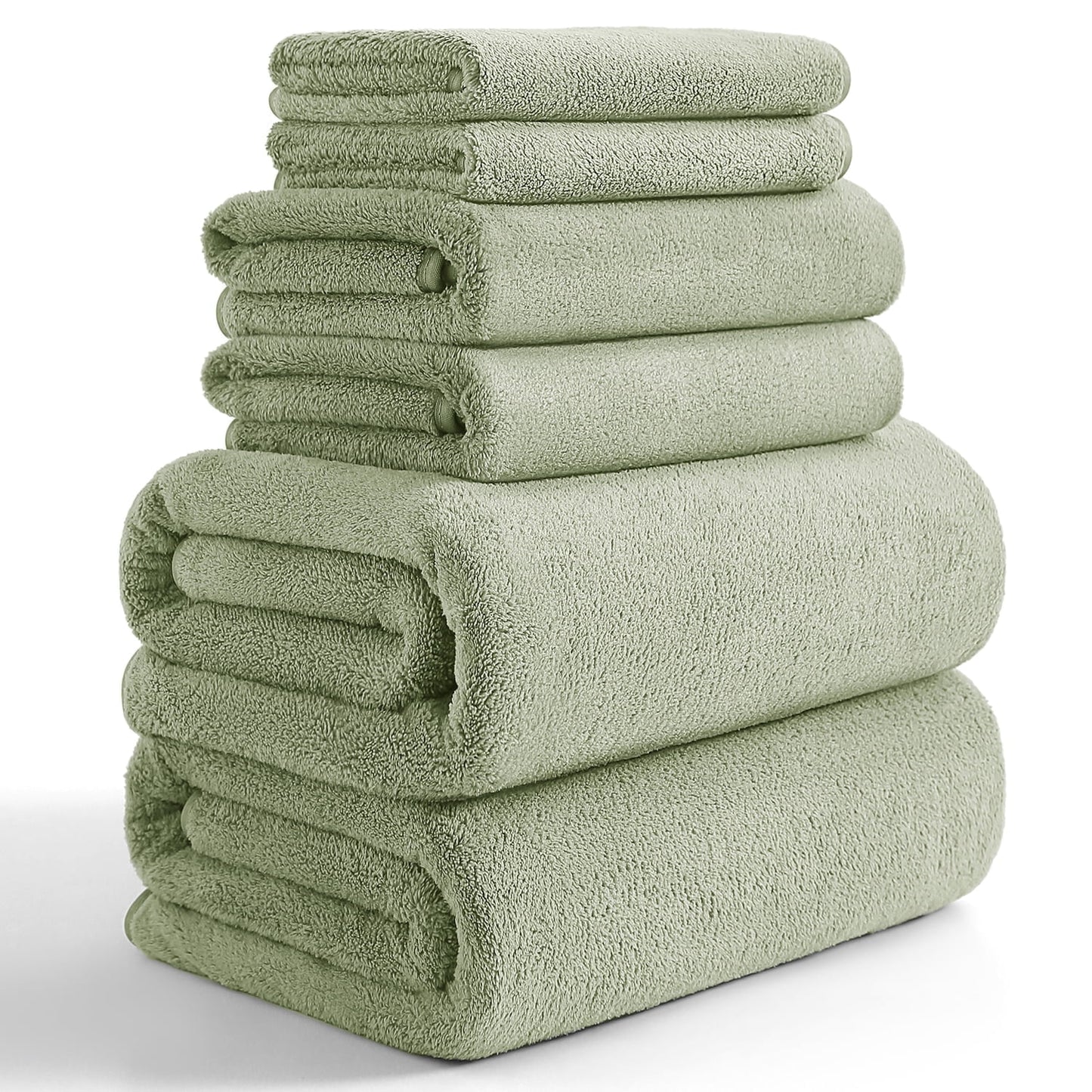 Beartech 8 Piece Microfiber Bath Towel Set 2 Oversized Bath Sheet,2 Hand Towels and 2 Washcloths