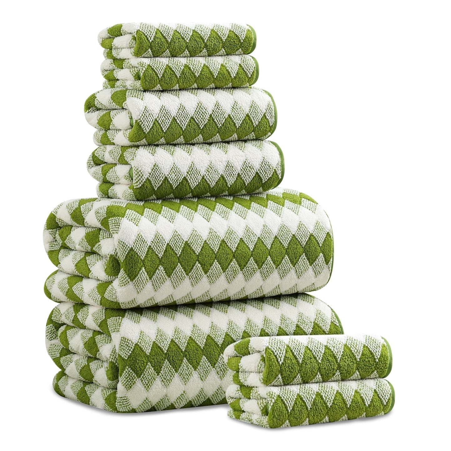 Beartech 8 Piece Microfiber Bath Towel Set 2 Oversized Bath Sheet,2 Hand Towels and 4 Washcloths