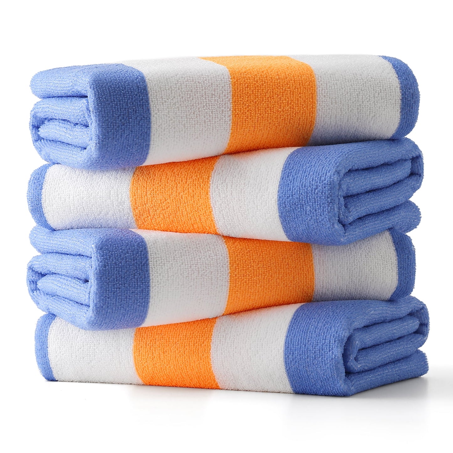 Beartech 4 Pieces Beach Towel Set,30x60 inches Striped Beach Towels Soft Camping Travel Towels, Lightweight Quick Dry Pool Towels for Beach Shower Towels Swim Towels Absorbent for Adults