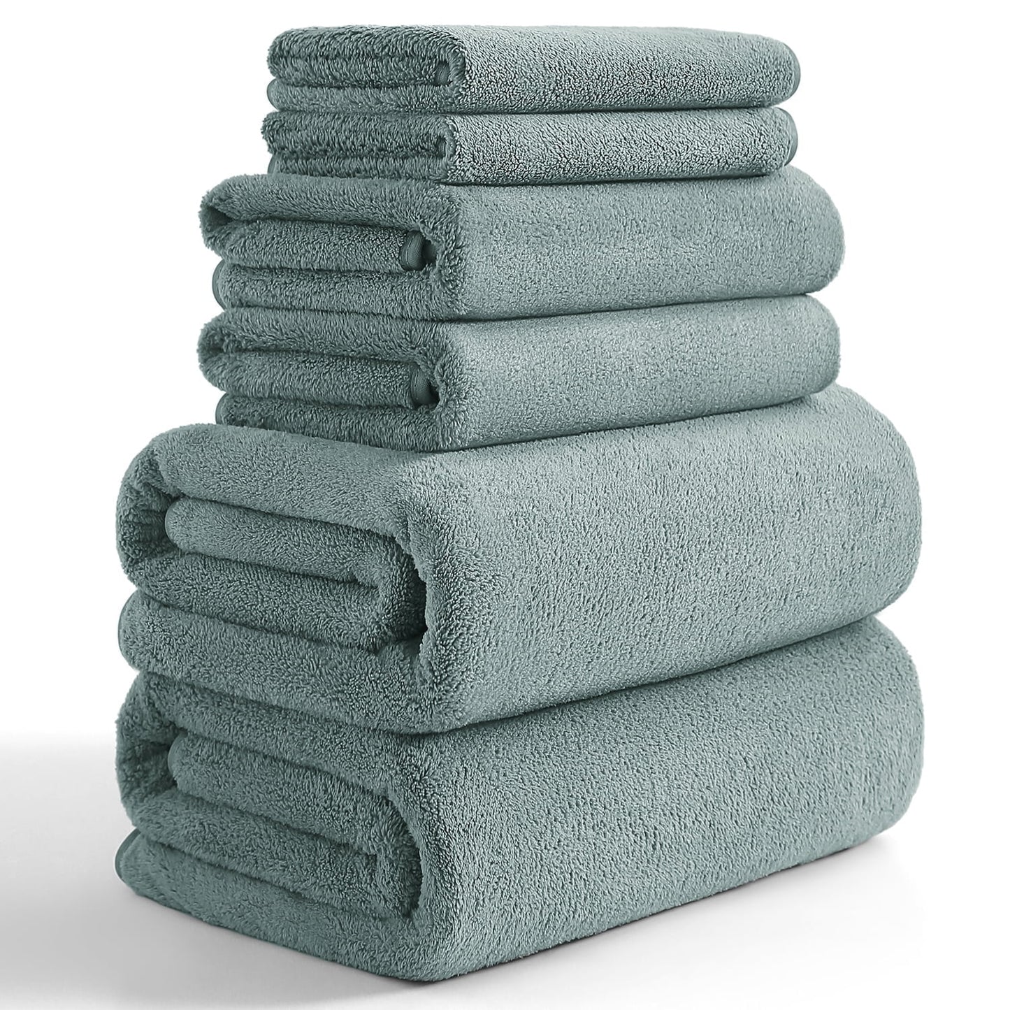 Beartech 8 Piece Microfiber Bath Towel Set 2 Oversized Bath Sheet,2 Hand Towels and 2 Washcloths